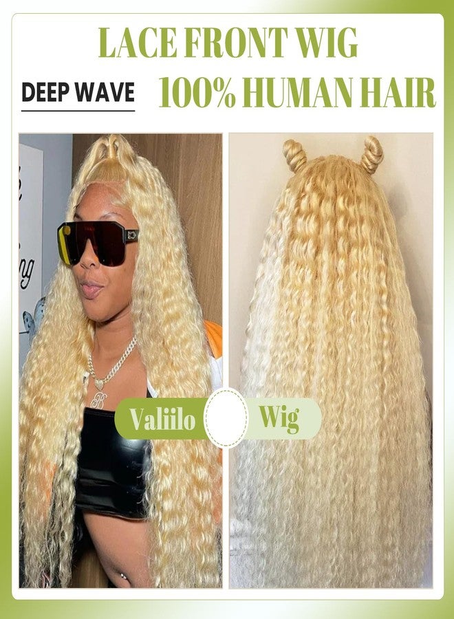 Valiilo 13x6 Lace Front Wigs Human Hair Deep Wave 613 Blonde Lace Front Wig Human Hair Pre Plucked Glueless Wig for Women 22 Inch - Image 5